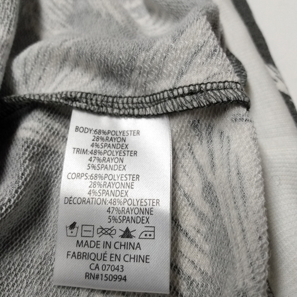 Belle by Bellini Ladies Pullover Hooded Top, sz S, Charcoal & Cream, NWT - Picture 5 of 7